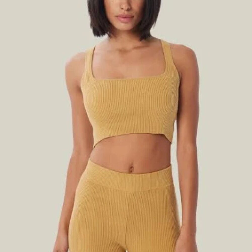 Lita by Ciara True Rib Tank Top Crop REVOLVE Cotton Women size XXL Iced Coffee